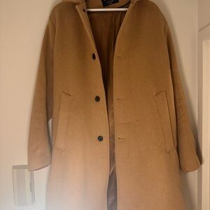 Abercrombie and Fitch Men's Tan Overcoat